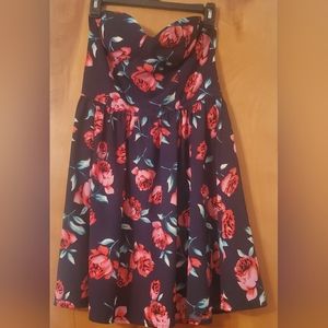 Strapless rose dress Medium